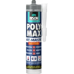 Toebehoren En Benodigdheden > Bison Poly Max afdichtingskit alle voegen antraciet 280 ml