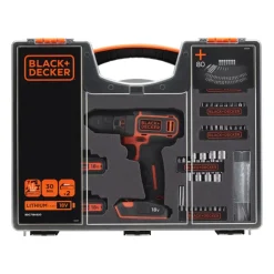 Accuboormachines|Boormachines > BLACK+DECKER accuboormachine BDC718AS2O-QW + 80-delige accessoireset