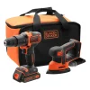 Accuboormachines|Boormachines > BLACK+DECKER accuklopboormachine BCK23S1S-QW + gratis Mouse detailschuurmachine 18 volt