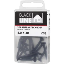Blackline spaanplaatschroef zwart TX-20 4.0x30 mm 20 stuks