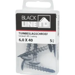 Blackline tuinbeslagschroef zwart TX-30 6.0x40 mm 5 stuks