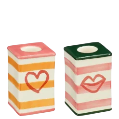 Bliss kandelaar roze oranje - l5xb5xh8cm