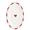 Bord ovaal rood - l41,5xb27,5xh3cm
