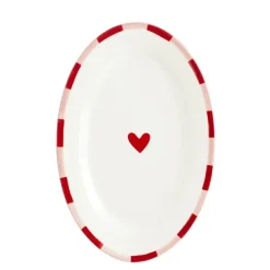Bord ovaal rood - l41,5xb27,5xh3cm