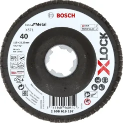 Schuuraccessoires > Bosch Prof X-Lock Lamellenschijf 115mm K40 metaal