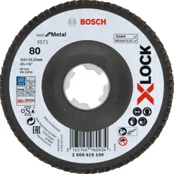 Schuuraccessoires > Bosch Prof X-Lock Lamellenschijf X571 115mm K80 metaal