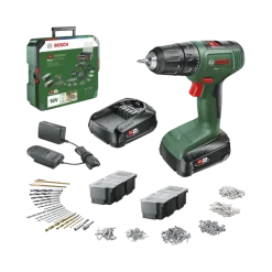 Accuboormachines|Boormachines > Bosch 18V accuboormachine EasyDrill Systeembox met 241 accessoires (incl. 2 accu's 1.5Ah + lader)