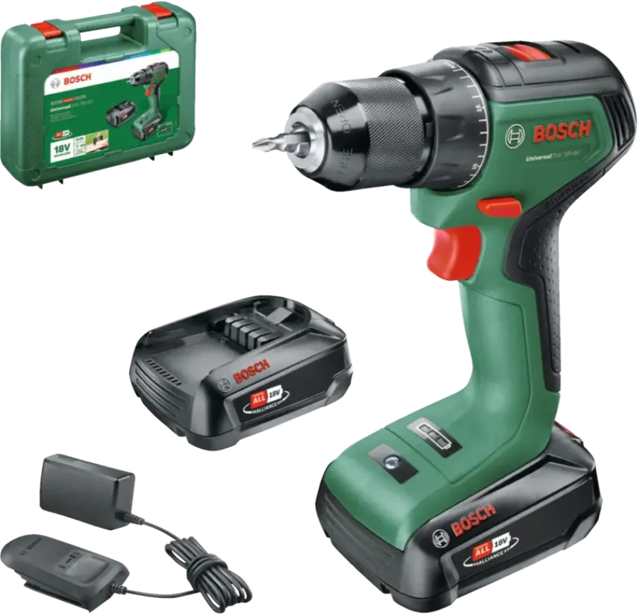 Accuboormachines|Boormachines > Bosch 18V accuboor UniversalDrill incl. 2x 1,5Ah accu + snellader