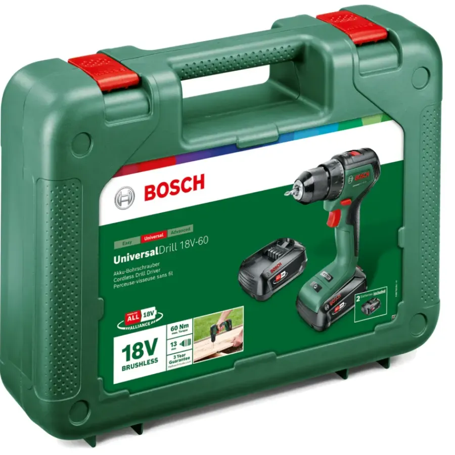 Accuboormachines|Boormachines > Bosch 18V accuboor UniversalDrill incl. 2x 1,5Ah accu + snellader