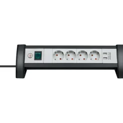 Stekkerdozen > Brennenstuhl Premium-Office-Line stekkerdoos met USB 4-voudig 1,8m H05VV-F 3G1,5