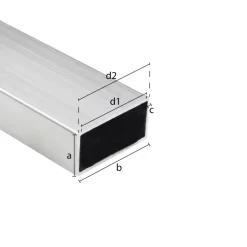 Elektriciteitsbuizen > Geen Buis rechthoekig aluminium brut 40x20x2000x1,5mm
