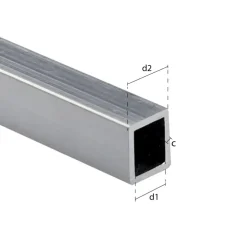 Elektriciteitsbuizen > Geen Buis vierkant aluminium brut 15x15x1000x1mm
