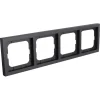Afdekramen|Inbouw Schakelmateriaal > Busch-Jaeger Future Linear afdekraam 4-voudig zwart