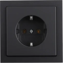 Inbouw Schakelmateriaal|Stopcontacten & Overige Contactdozen > Busch-Jaeger Future Linear Enkel Geaard Stopcontact Zwart