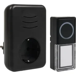 Intercoms & Deurbellen|Elektronische Beveiliging > Byron DBY-22357 Draadloze deurbel Complete set met stopcontact 150m Zwart