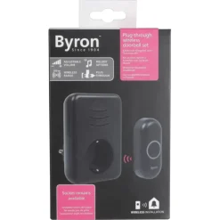 Intercoms & Deurbellen|Elektronische Beveiliging > Byron DBY-22353 Draadloze deurbelset plugin met stopcontact 150m zwart