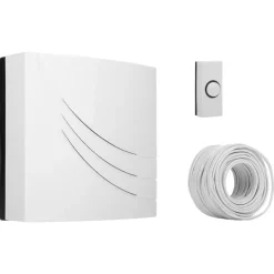 Intercoms & Deurbellen|Elektronische Beveiliging > Byron Deurbel Bedraad Opbouw Wit