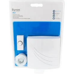 Intercoms & Deurbellen|Elektronische Beveiliging > Byron 761 deurbelset bedraad wit