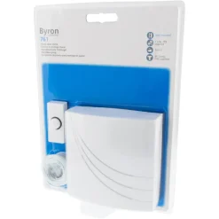 Intercoms & Deurbellen|Elektronische Beveiliging > Byron 761 deurbelset bedraad wit