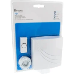 Intercoms & Deurbellen|Elektronische Beveiliging > Byron 761 deurbelset bedraad wit
