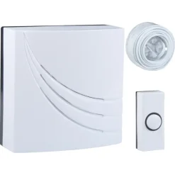 Intercoms & Deurbellen|Elektronische Beveiliging > Byron 761 deurbelset bedraad wit