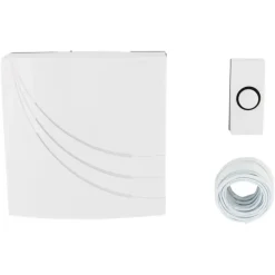 Intercoms & Deurbellen|Elektronische Beveiliging > Byron 761 deurbelset bedraad wit
