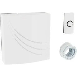 Intercoms & Deurbellen|Elektronische Beveiliging > Byron 761 deurbelset bedraad wit