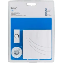 Intercoms & Deurbellen|Elektronische Beveiliging > Byron 761 deurbelset bedraad wit