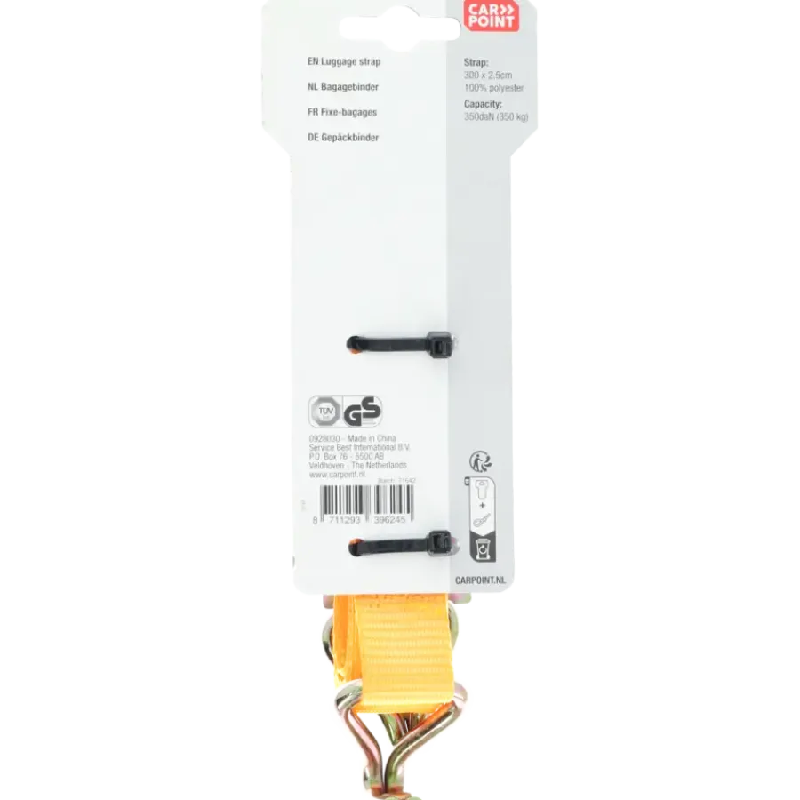 Aanhanger Accessoires > Carpoint Spanband met Ratel en Haken 3 Meter