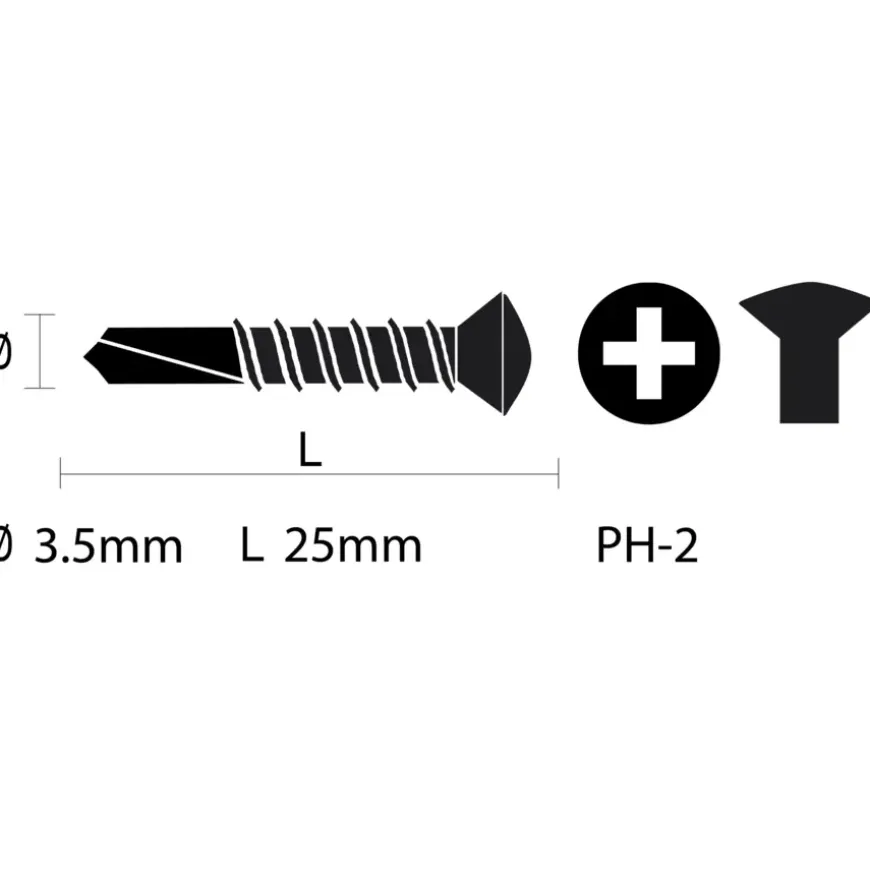 Carroserie schroef lenskop Verzinkt 3,5x25 mm 15 stuks