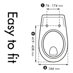 Cedo Pinara WC-bril duroplast betonlook donkergrijs