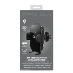 Interieuraccessoires > Celly draadloze telefoon oplader / houder MountCharge 15W BK