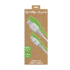 Computeraccessoires > Celly Planet USB-A > USB-C kabel wit 1,5 meter