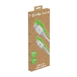 Computeraccessoires > Celly Planet USB-A > USB-C kabel wit 1,5 meter