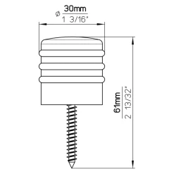 Deurstoppers|Deur Accessoires > Siro Deurstopper Ton mat nikkel / PVC 28 mm