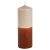 Dip-dye kaars stearine licht roze terra - h20xd7cm