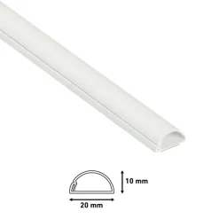 Kabelgoten > D-Line kabelgoot halfrond wit 20/10 mm 2 meter
