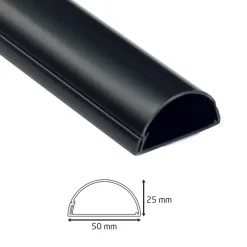Kabelgoten > D-Line kabelgoot halfrond zwart 50/25 mm 1 meter