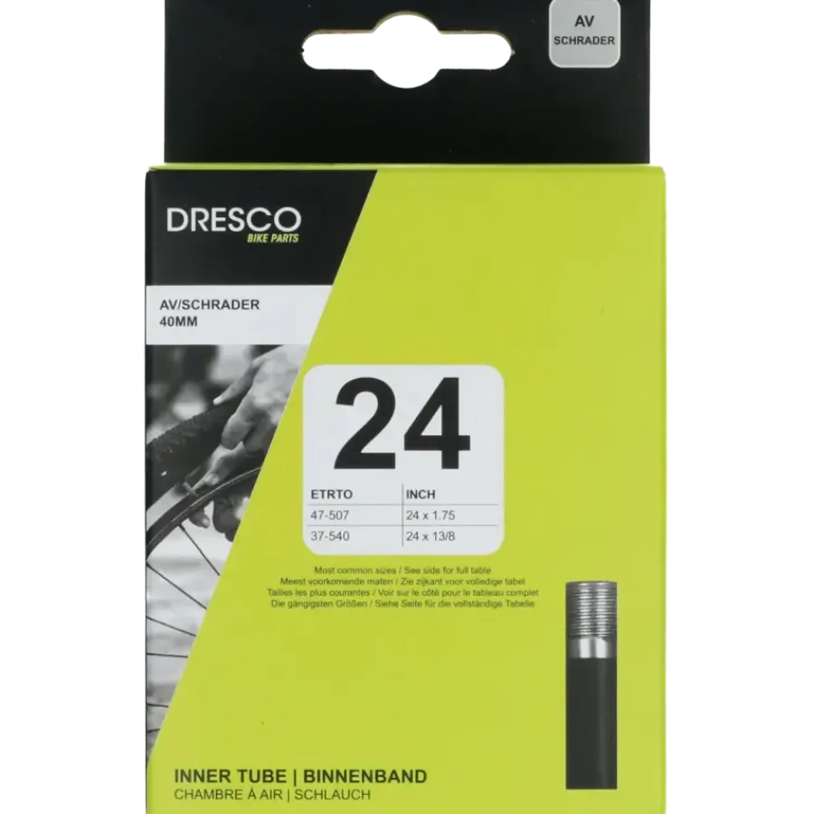 Fietsbanden > Dresco binnenband 24 x 1.70-2.20 (44/50-507) schrader 40mm