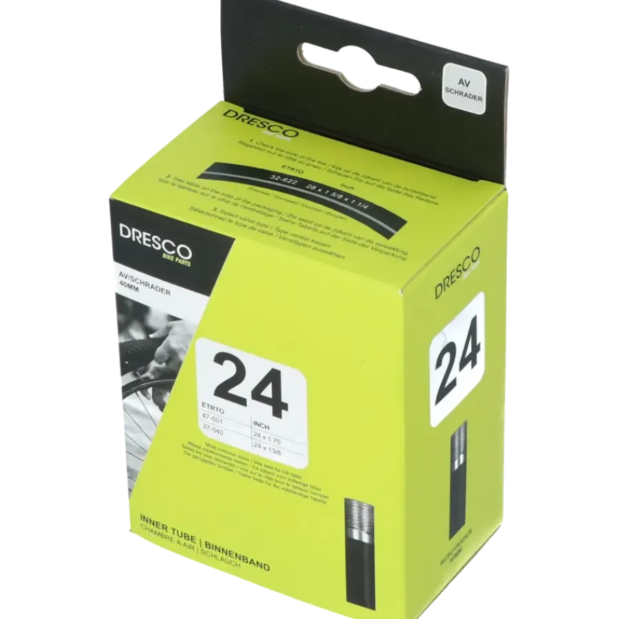 Fietsbanden > Dresco binnenband 24 x 1.70-2.20 (44/50-507) schrader 40mm