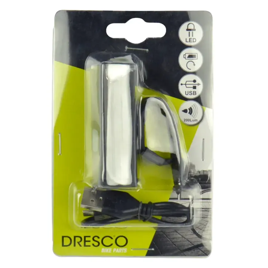 Fietsverlichting > Dresco koplamp oplaadbaar LED USB