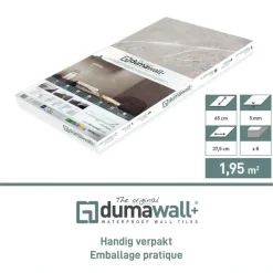 PVC Wandtegels & Panelen|Wandpanelen > Dumaplast Dumawall+ wandtegel kunststof Modica 1,95m² 37,5x65cm 8 stuks