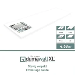 PVC Wandtegels & Panelen|Wandpanelen > Dumaplast Dumawall XL kunststof wandbekleding Evora glans 4,68m² 90x260cm - 2 stuks