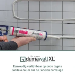 PVC Wandtegels & Panelen|Wandpanelen > Dumaplast Dumawall XL kunststof wandbekleding Trapani glans 4,68m² 90x260cm - 2 stuks