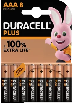 Batterijen > Duracell Batterij AAA Alkaline Plus 8 stuks