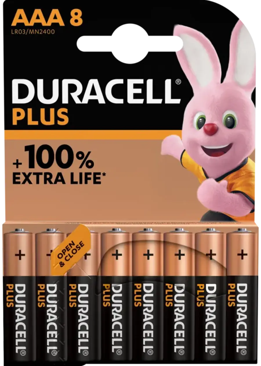 Batterijen > Duracell Batterij AAA Alkaline Plus 8 stuks