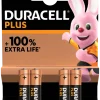 Batterijen > Duracell Batterij AAA Alkaline Plus 4 stuks