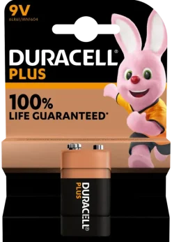 Batterijen > Duracell Batterij 9V Alkaline AA Plus