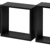 Duraline kubus zwart eiken 12 mm 30x30x12 cm set 3 stuks
