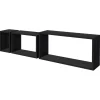 Duraline kubus zwart eik 60x30x15 cm 18mm set 3 stuks